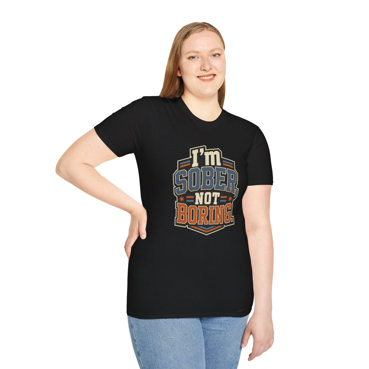I'm Sober Not Boring T-Shirt — Funny Recovery & Sober Living Tee