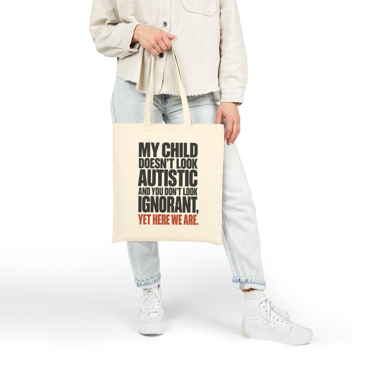Canvas Tote Bag — "My Child Doesn't Look Autistic" | Autism Awareness | Snarky Comeback