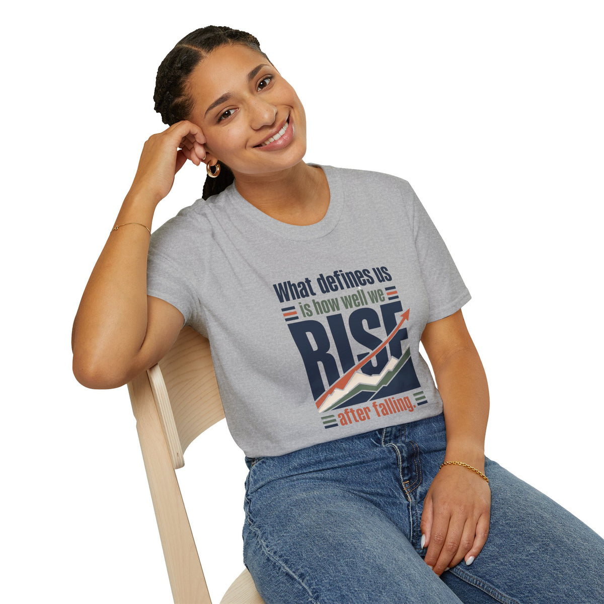 Rise After Falling Inspirational T-Shirt — Motivational Quote Tee