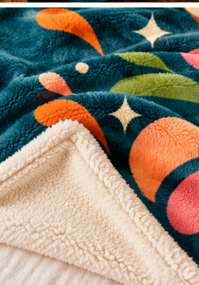 Look at Me, Becoming Sherpa Fleece Blanket — Retro Floral Inspirational Throw