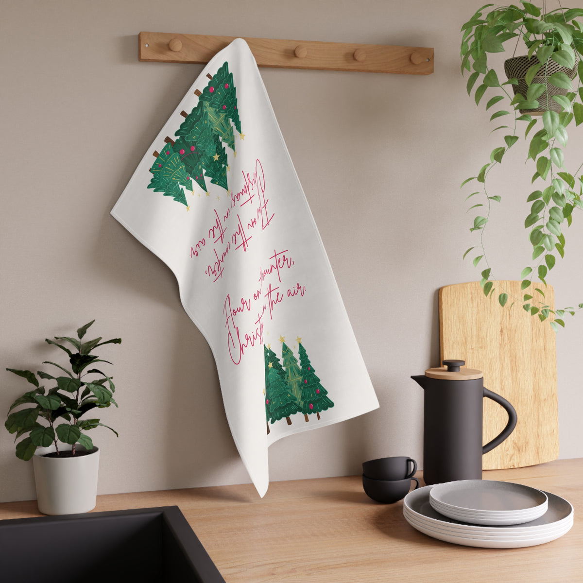 Flour on the Counter, Christmas in the Air | Holiday Tea Towel