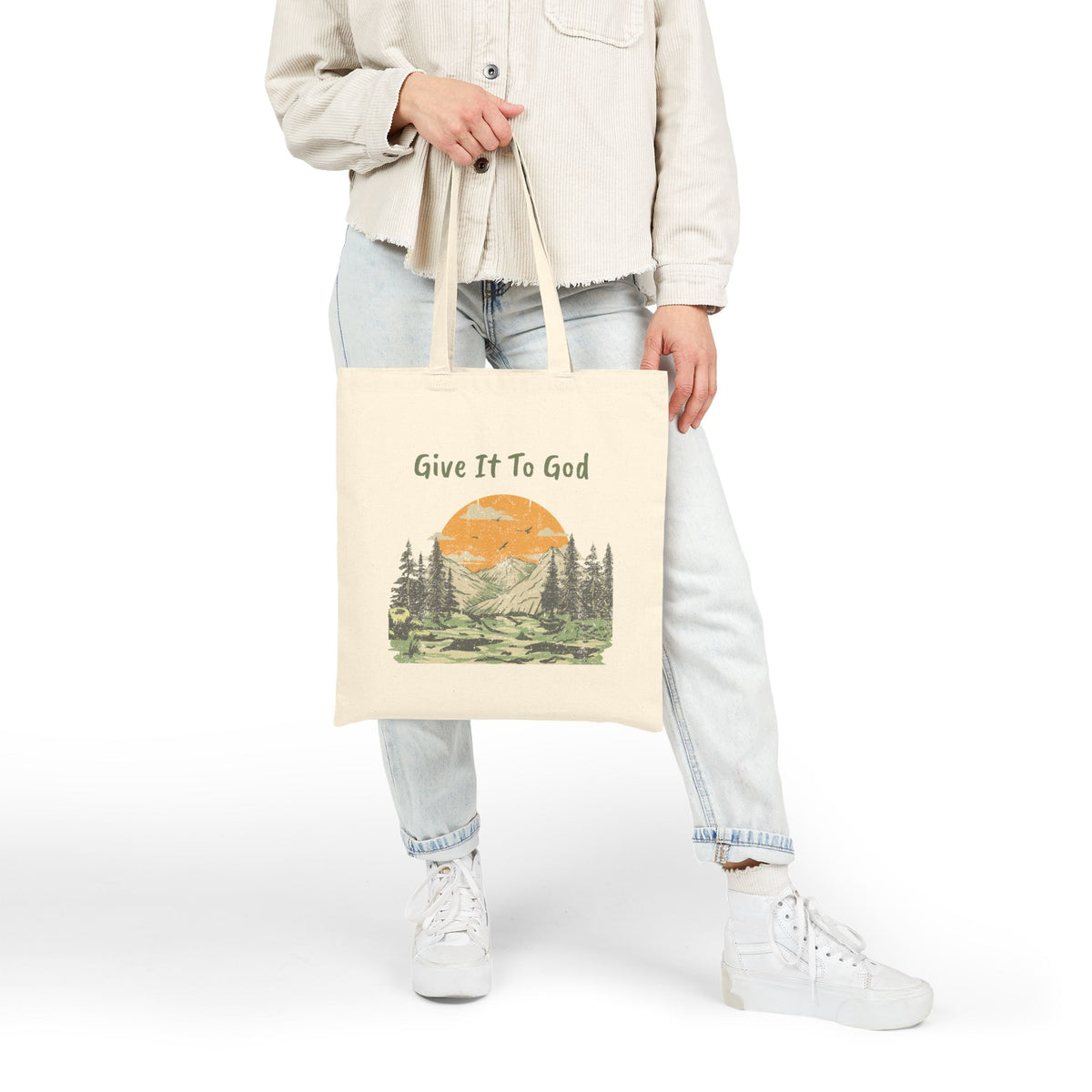 Give It To God | Faith Inspired Tote Bag | Recovery Gift | Inspirational Canvas Tote | One Day at a Time | Spiritual Gift