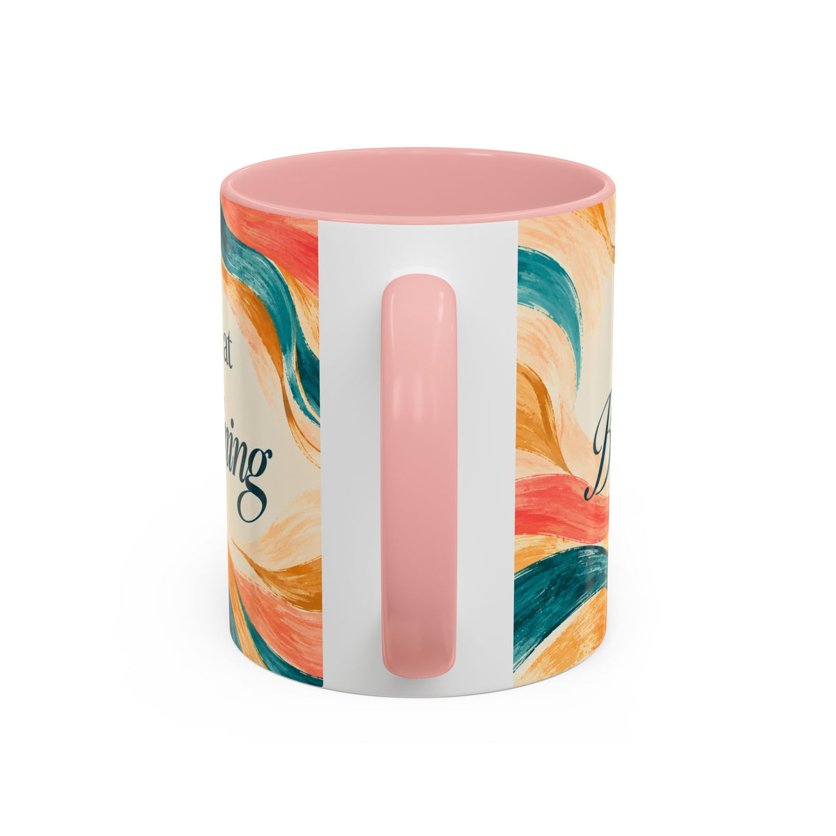 Accent Coffee Mug — "Look at Me, Becoming" Inspirational Pink Ceramic Mug