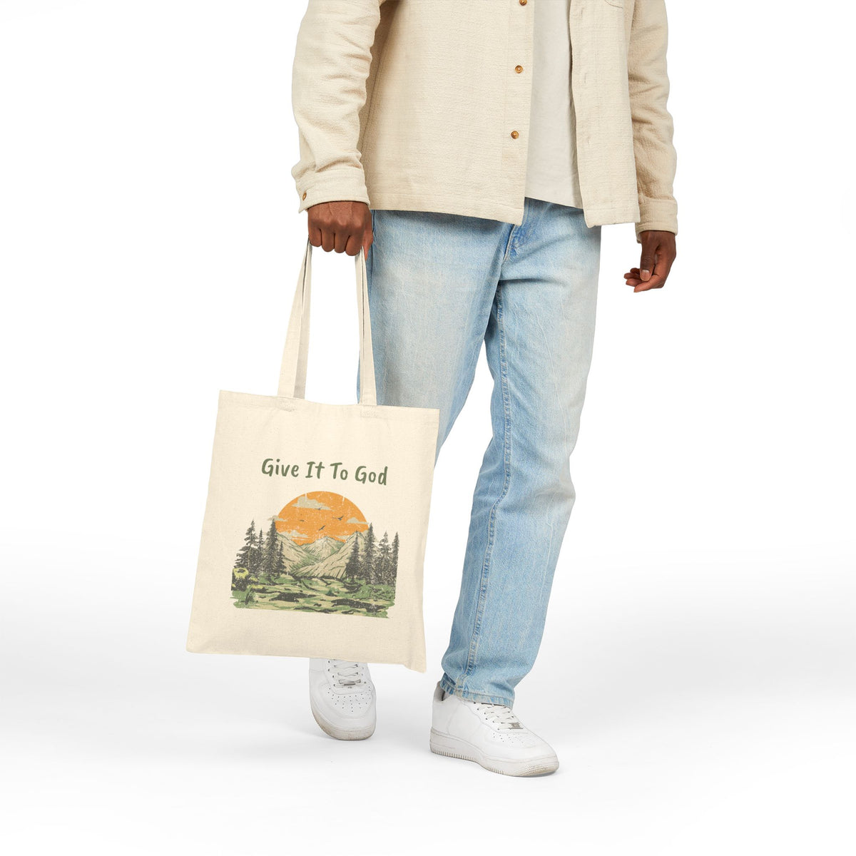 Give It To God | Faith Inspired Tote Bag | Recovery Gift | Inspirational Canvas Tote | One Day at a Time | Spiritual Gift