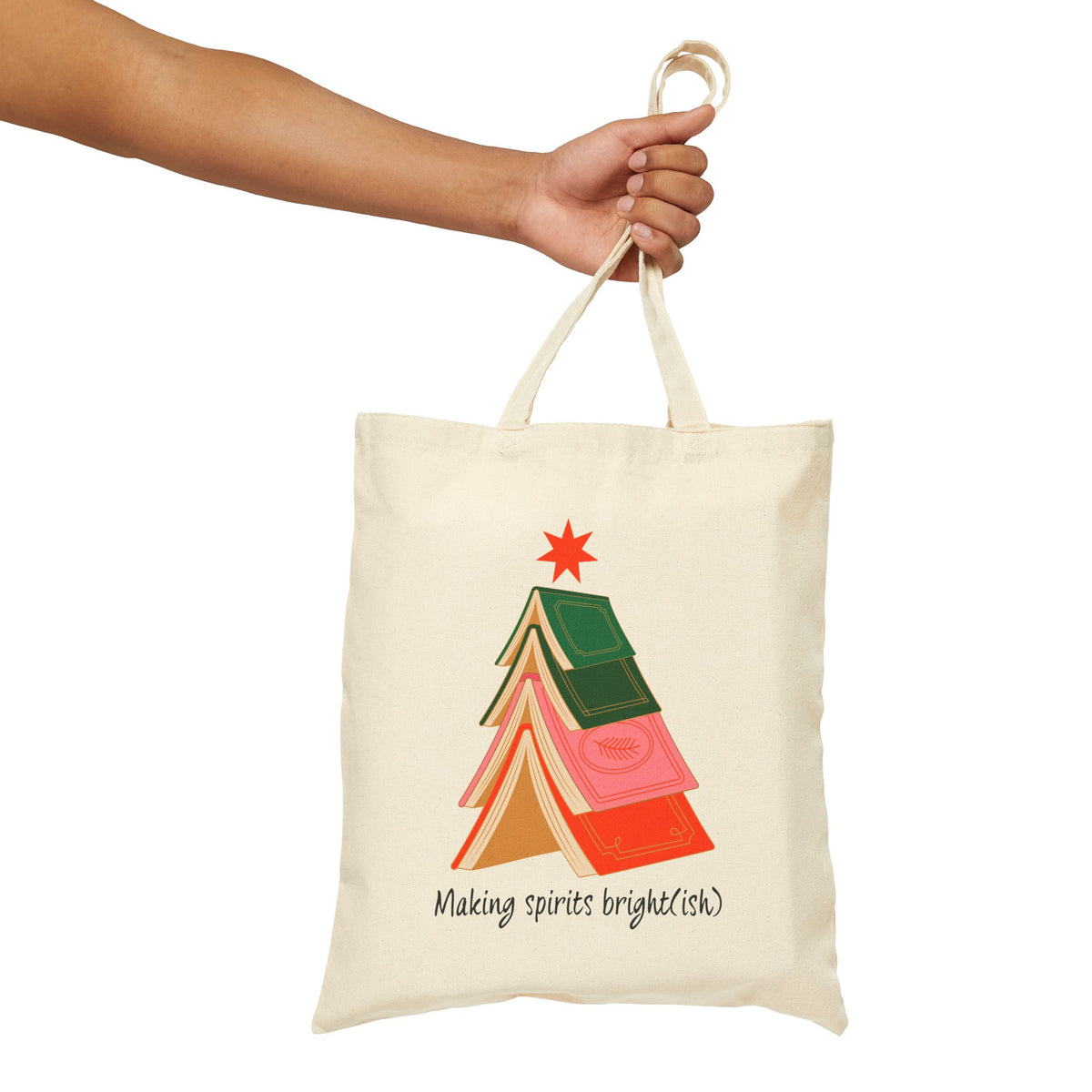 Making Spirits Bright(ish) | Christmas Tote Bag | Holiday Shopping Bag | Funny Christmas Gift | Reusable Holiday Tote