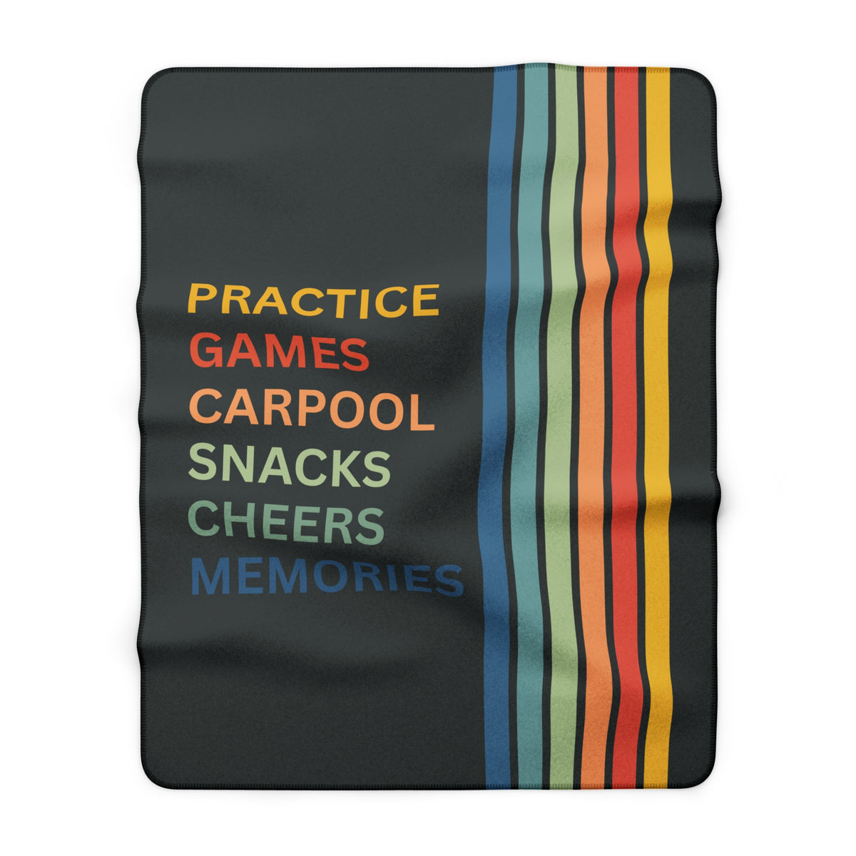 Sherpa Fleece Blanket — All Sports | "Practice Games Carpool Snacks Cheers Memories" Throw