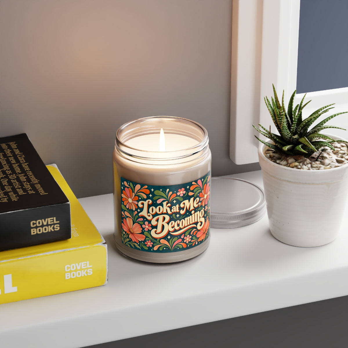 Look at Me Becoming Candle | Self Growth Gift | Retro Floral Candle | Positive Affirmation Gift | Self Love Decor