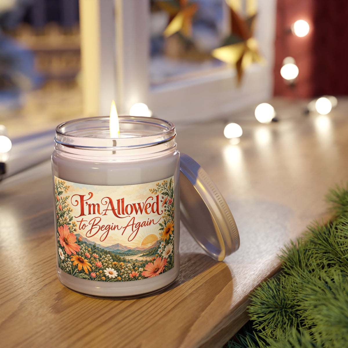 I'm Allowed to Begin Again Candle | Inspirational Gift | Self Care Candle | New Beginnings Gift | Wildflower Decor